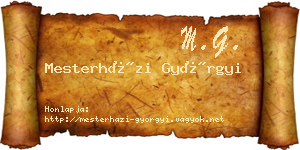 Mesterházi Györgyi névjegykártya