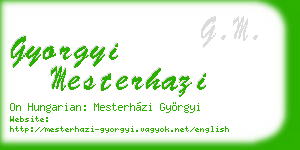 gyorgyi mesterhazi business card