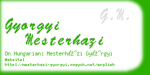gyorgyi mesterhazi business card